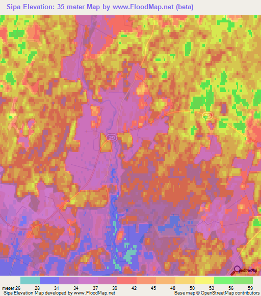 Sipa,Estonia Elevation Map