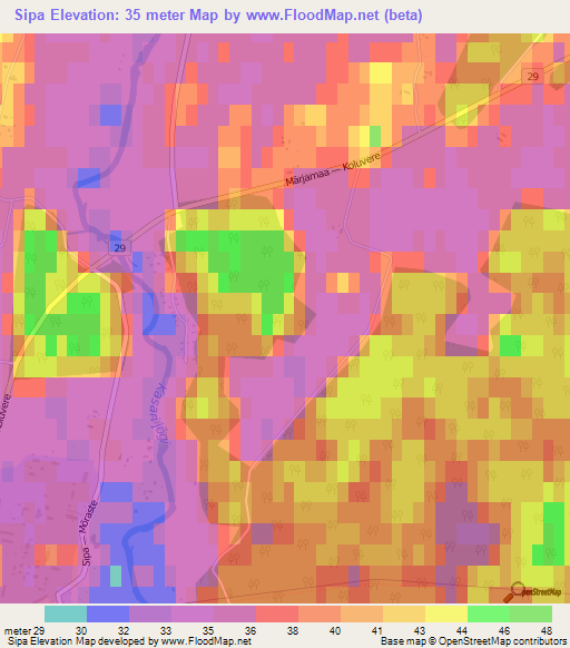 Sipa,Estonia Elevation Map