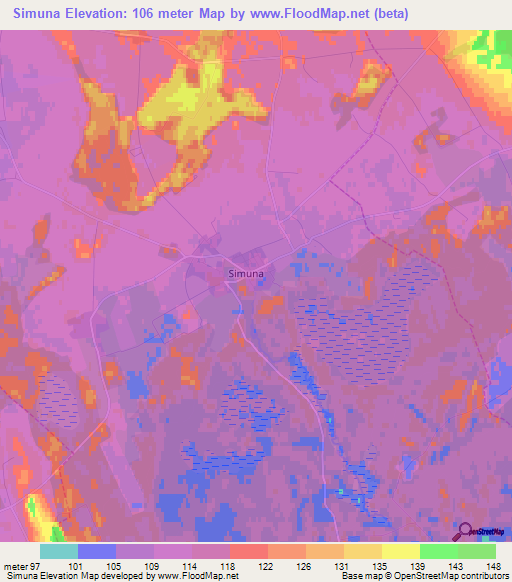 Simuna,Estonia Elevation Map
