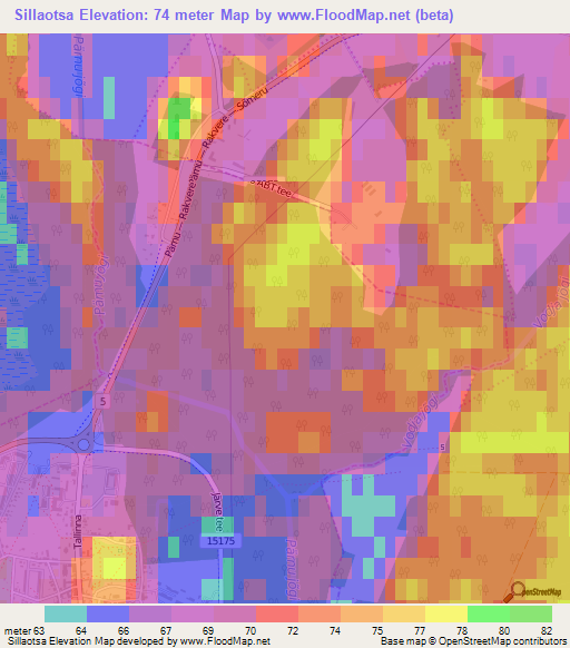 Sillaotsa,Estonia Elevation Map