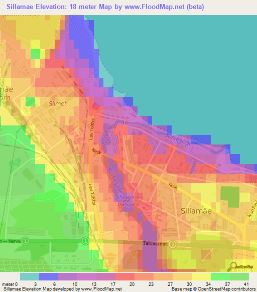 Sillamae,Estonia Elevation Map