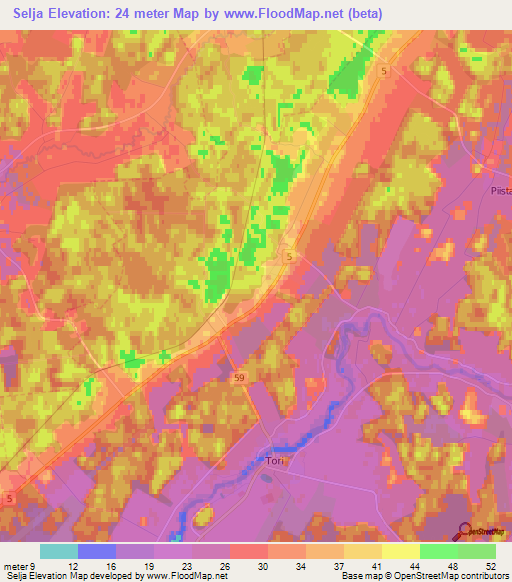 Selja,Estonia Elevation Map