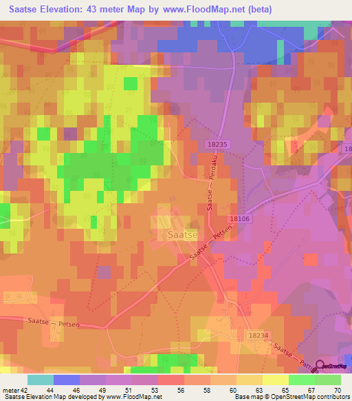 Saatse,Estonia Elevation Map
