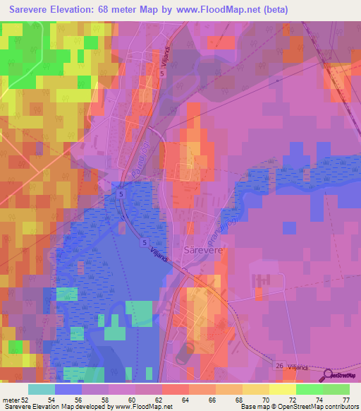 Sarevere,Estonia Elevation Map