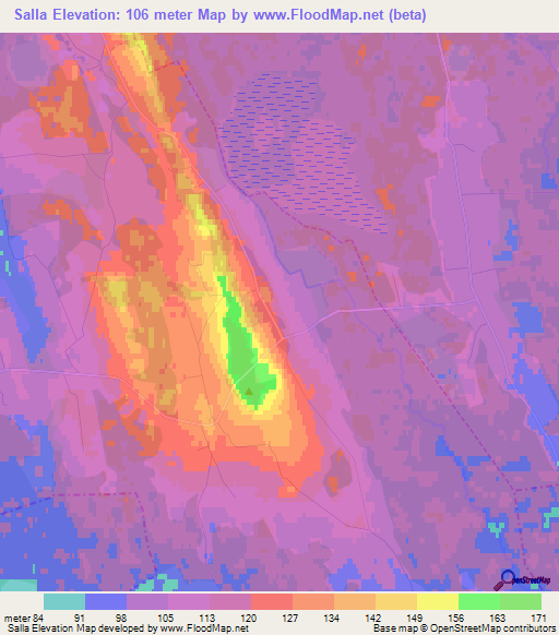 Salla,Estonia Elevation Map