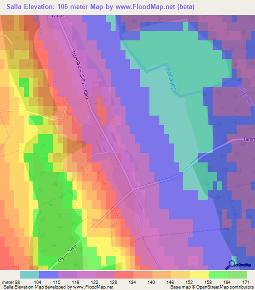 Salla,Estonia Elevation Map