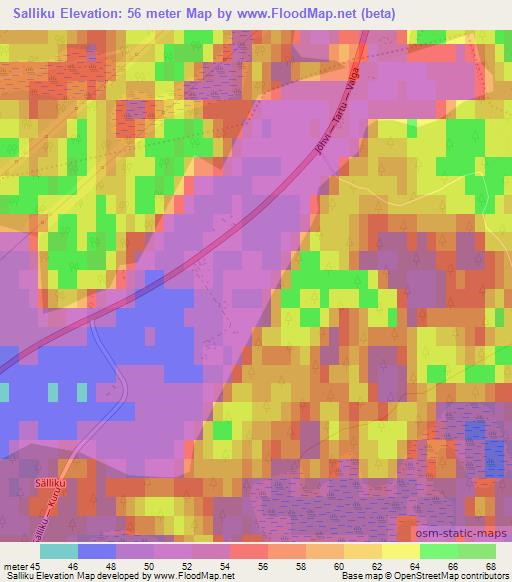 Salliku,Estonia Elevation Map