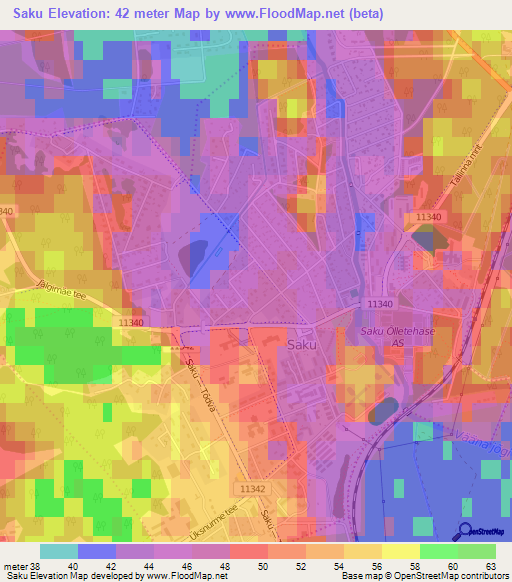 Saku,Estonia Elevation Map