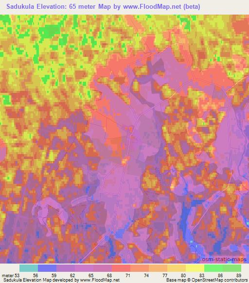 Sadukula,Estonia Elevation Map