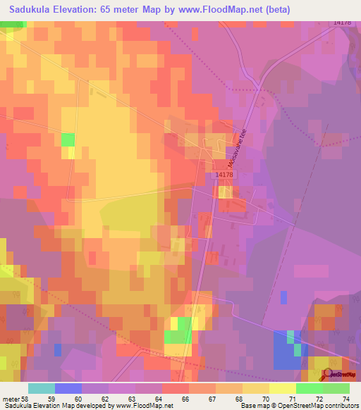 Sadukula,Estonia Elevation Map