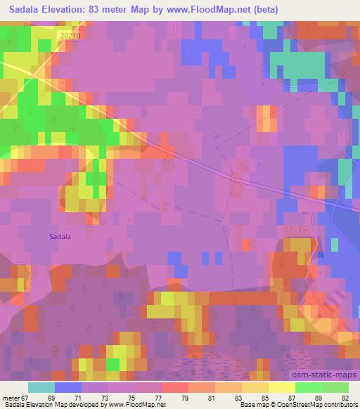Sadala,Estonia Elevation Map