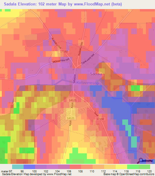 Sadala,Estonia Elevation Map