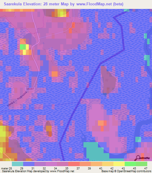 Saarekula,Estonia Elevation Map