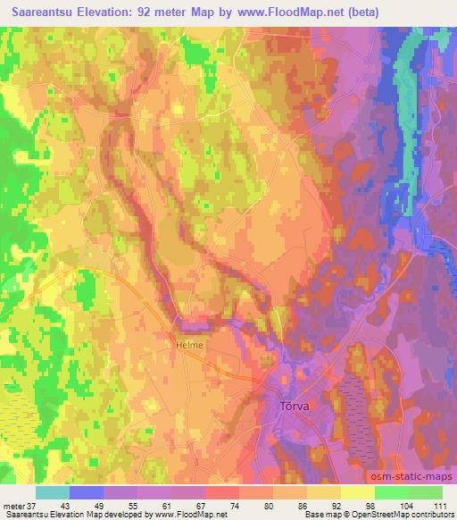 Saareantsu,Estonia Elevation Map