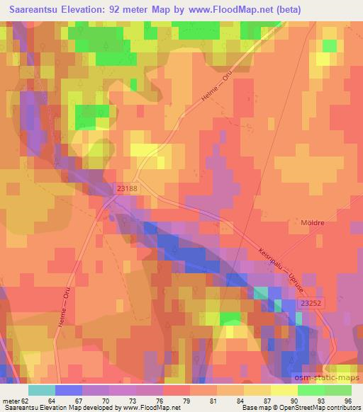 Saareantsu,Estonia Elevation Map