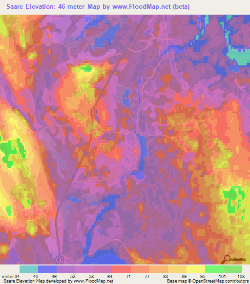 Saare,Estonia Elevation Map