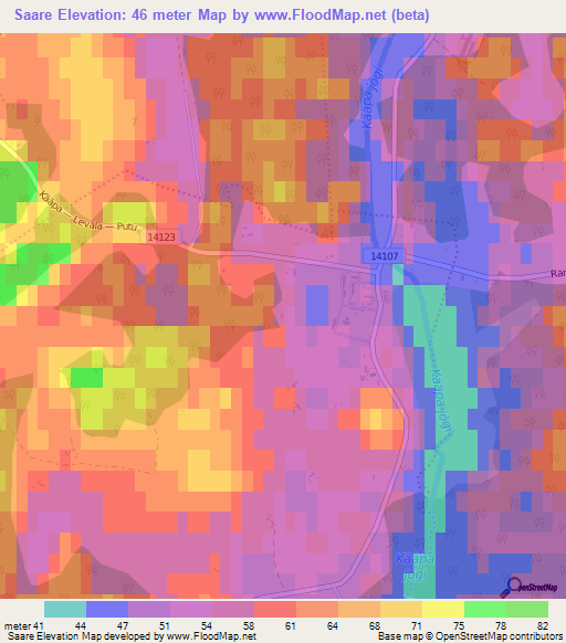 Saare,Estonia Elevation Map