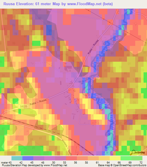 Ruusa,Estonia Elevation Map