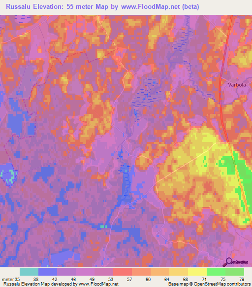 Russalu,Estonia Elevation Map