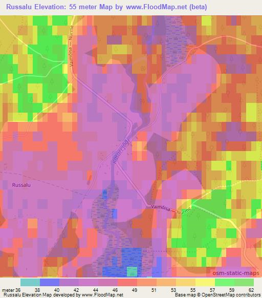 Russalu,Estonia Elevation Map