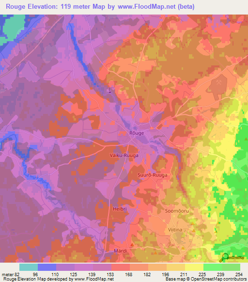 Rouge,Estonia Elevation Map