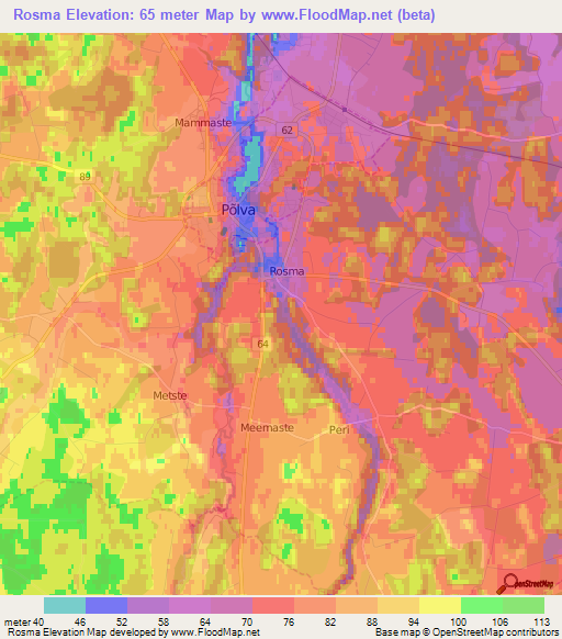 Rosma,Estonia Elevation Map