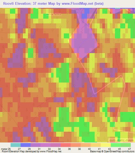 Roovli,Estonia Elevation Map