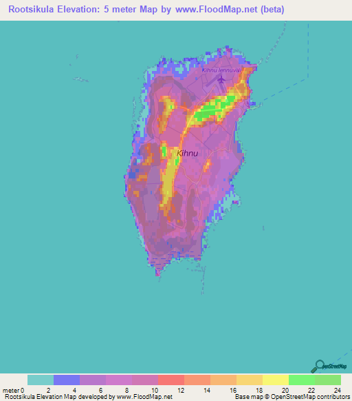 Rootsikula,Estonia Elevation Map