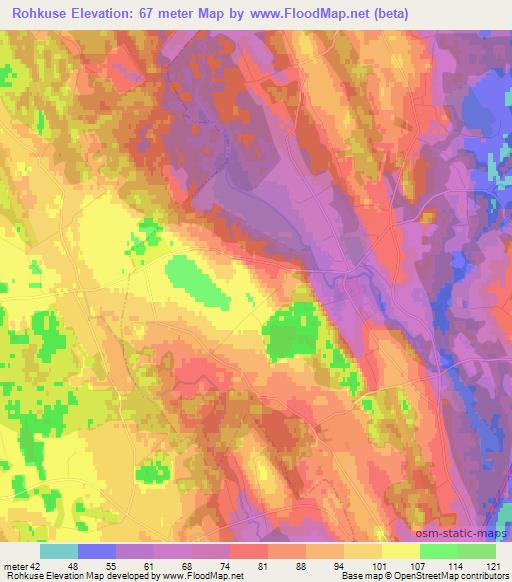 Rohkuse,Estonia Elevation Map