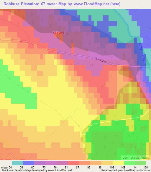 Rohkuse,Estonia Elevation Map