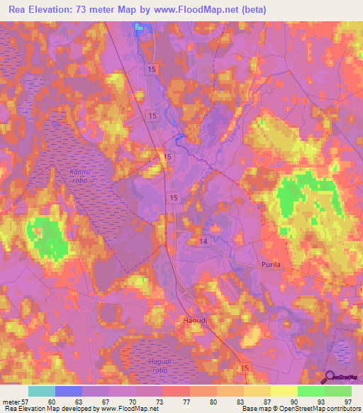 Rea,Estonia Elevation Map
