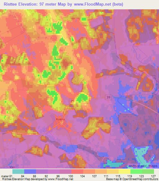 Risttee,Estonia Elevation Map