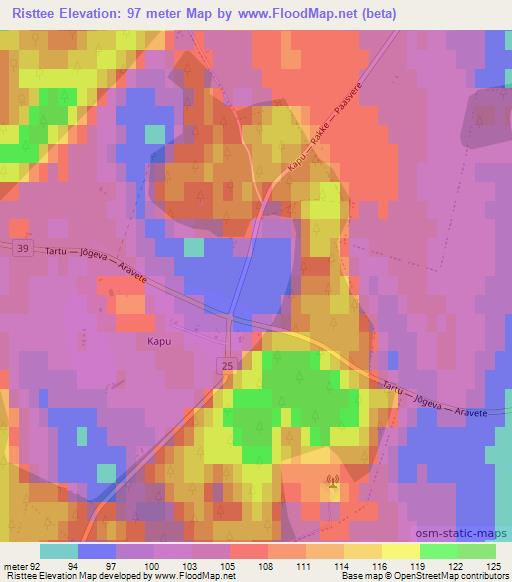 Risttee,Estonia Elevation Map