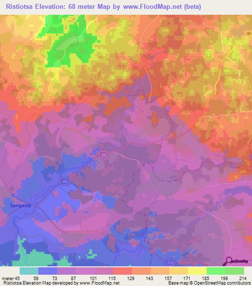 Ristiotsa,Estonia Elevation Map
