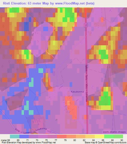 Risti,Estonia Elevation Map