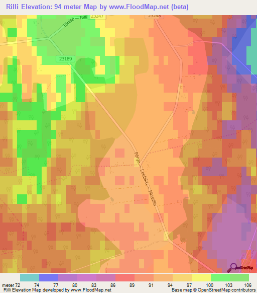 Rilli,Estonia Elevation Map