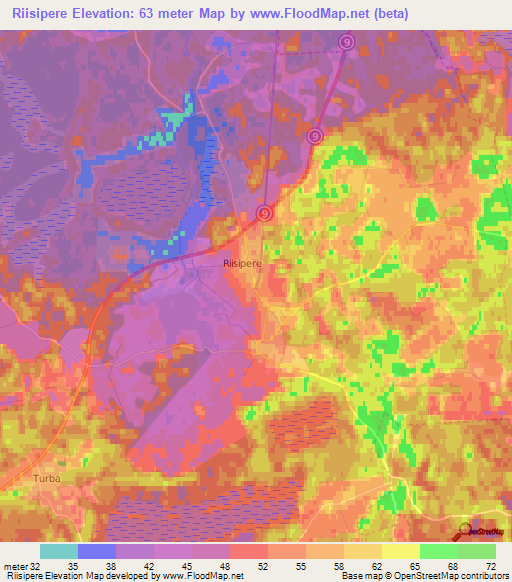 Riisipere,Estonia Elevation Map