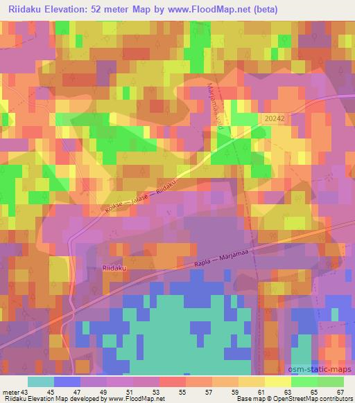 Riidaku,Estonia Elevation Map