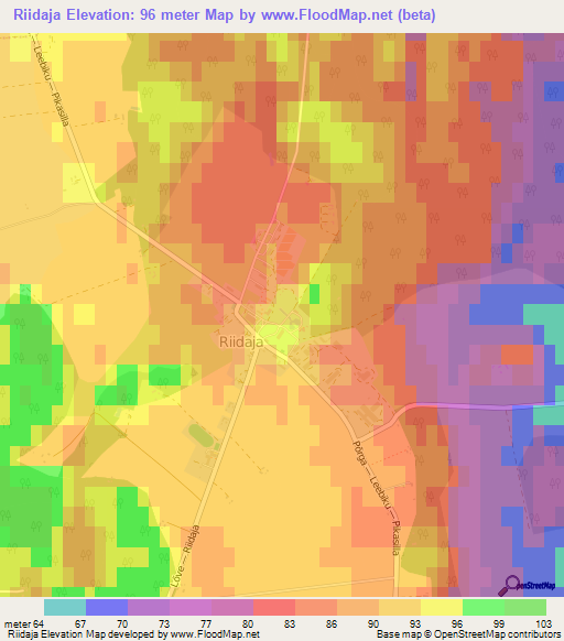Riidaja,Estonia Elevation Map