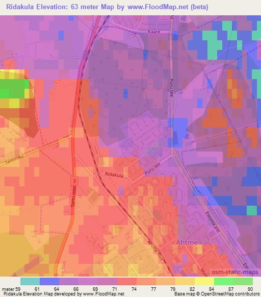 Ridakula,Estonia Elevation Map