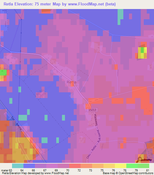 Retla,Estonia Elevation Map