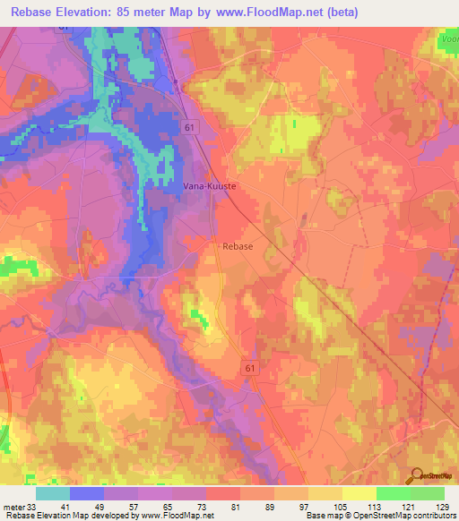 Rebase,Estonia Elevation Map