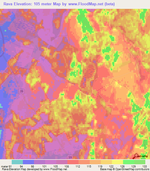Rava,Estonia Elevation Map