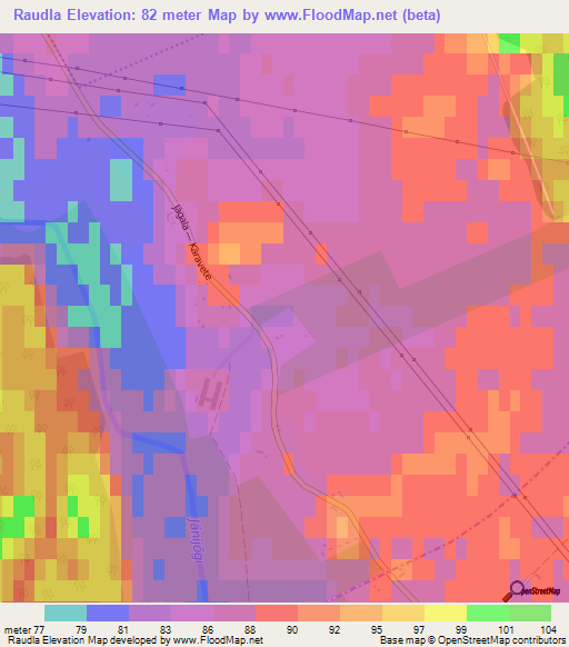 Raudla,Estonia Elevation Map