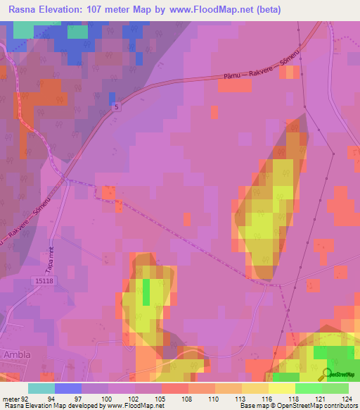 Rasna,Estonia Elevation Map