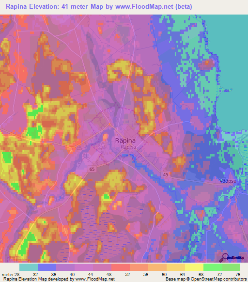 Rapina,Estonia Elevation Map