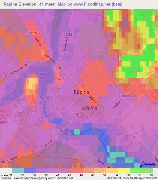 Rapina,Estonia Elevation Map