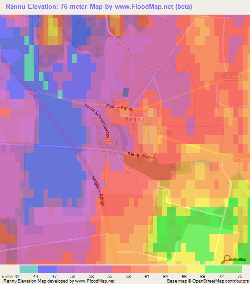 Rannu,Estonia Elevation Map