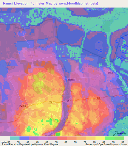 Ramsi,Estonia Elevation Map