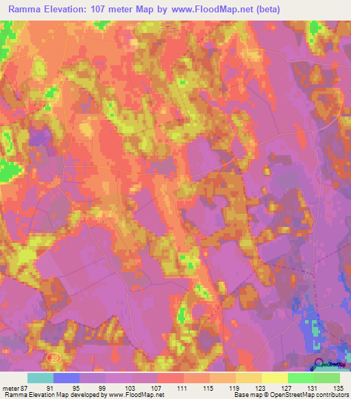 Ramma,Estonia Elevation Map